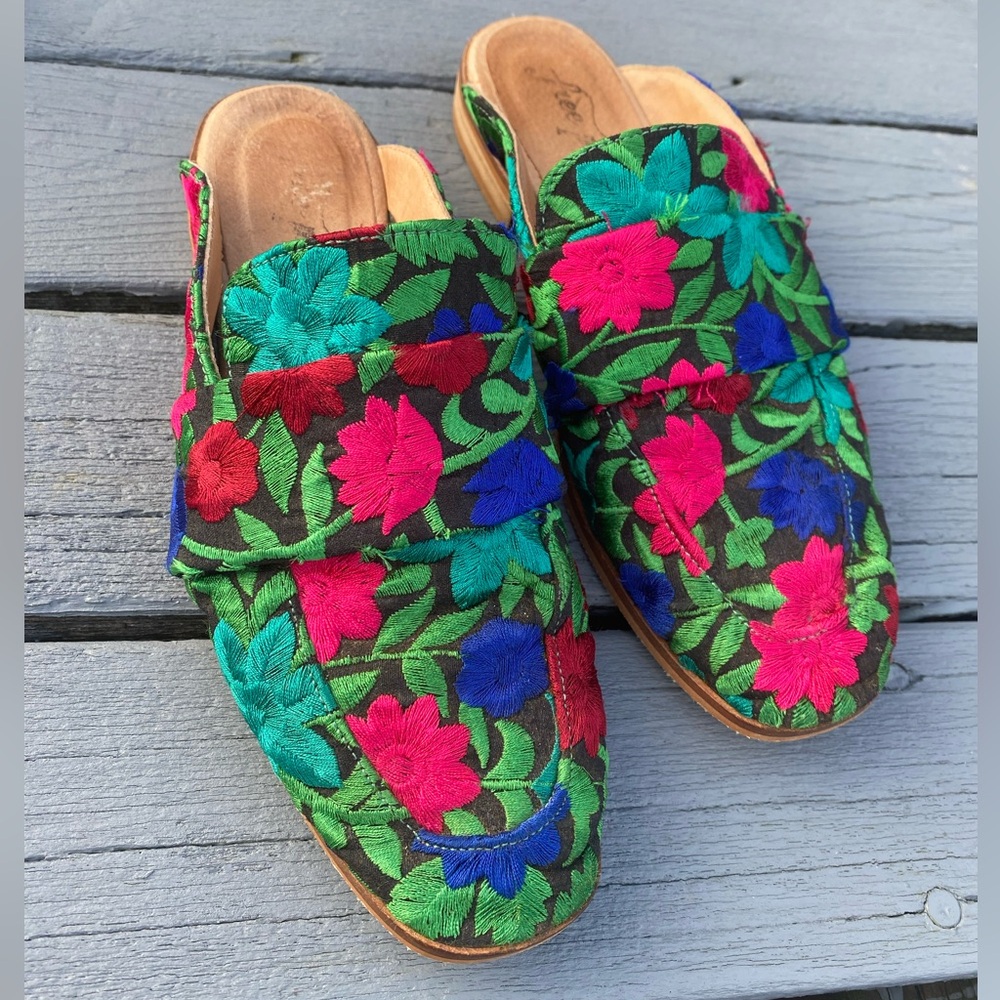 Free People Floral Embroidered Women's Mules
